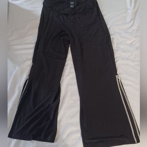 MSK Petite womens size PL black with bling at splits pants elastic waist